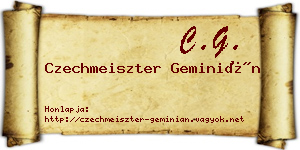 Czechmeiszter Geminián névjegykártya